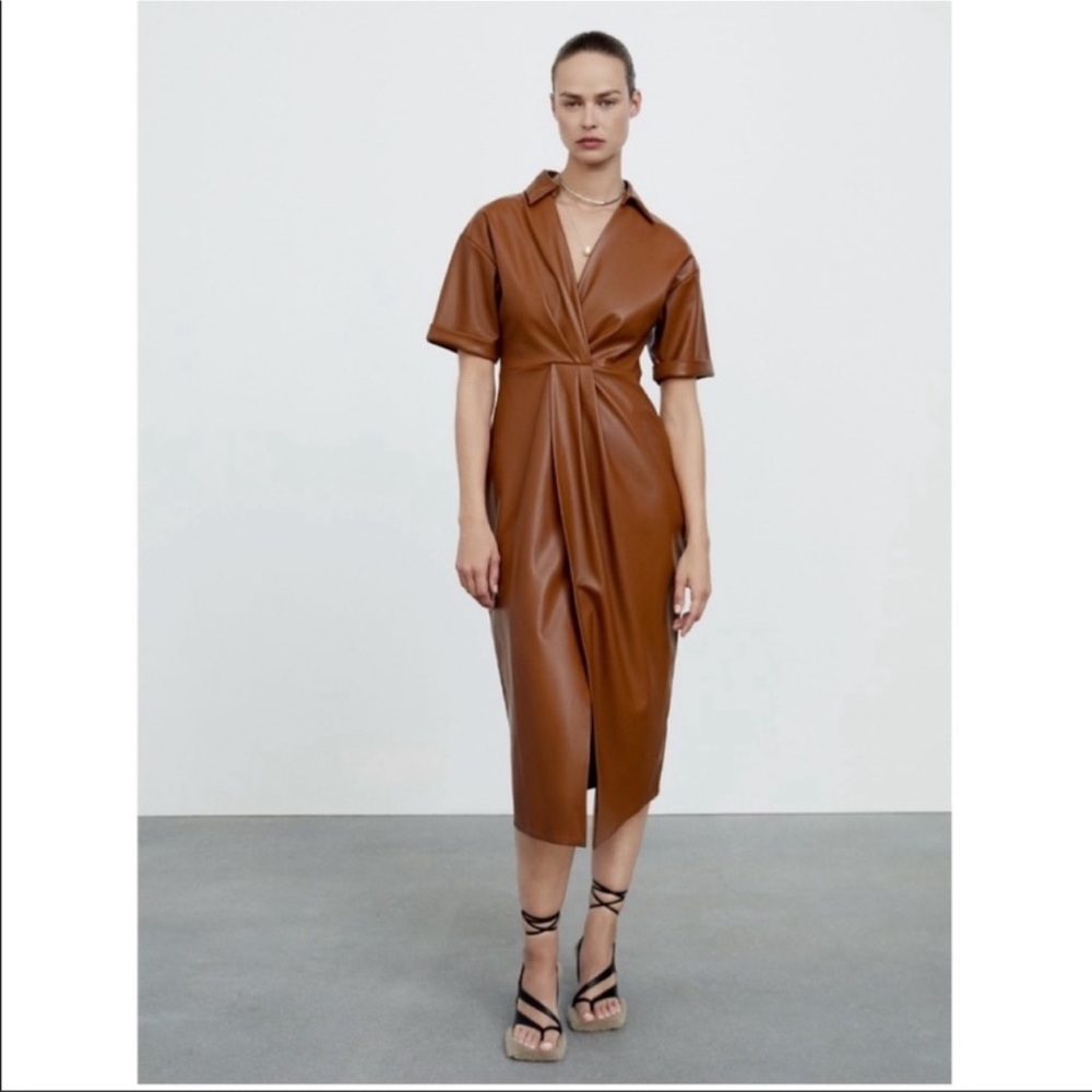 Zara faux leather dress